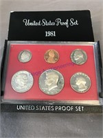 1981S US Proof set, 6 coins