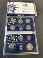 2000S US proof set, 10 coins