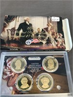 2008 US proof set presidential dollars, 4 coins