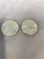 1971 Eisenhower P&D dollars, 2 coins