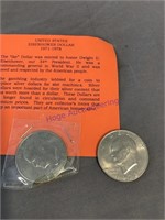 1972 Eisenhower P&D dollars, 2 coins