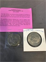 1974 Eisenhower D dollars, 2 coins