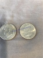 1976 Eisenhower P&D dollars, 2 coins
