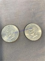 1977 Eisenhower P&D dollars, 2 coins