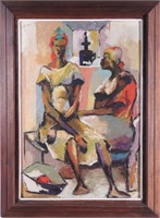 Dieudonne Cedor Haitian Figures Oil on Canvas