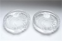 Lalique "Concarneau" Frosted Art Glass Dishes, Pr