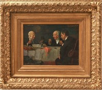 Louis Henry Charles Moeller Gentlemen Oil on Board