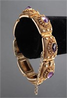 Persian Silver & Gold Plated Amethyst Bracelet