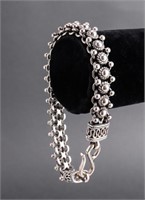 Vintage Persian Ornate Silver Link Bracelet