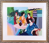 Itzchak Tarkay "Ladies Lunching" Serigraph