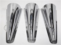 Art Deco Chrome Conical Wall Sconces, 3