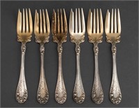 Wallace Rose Pattern Sterling Silver Forks, 6