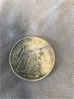 France 5 Francs 90% silver, 1875
