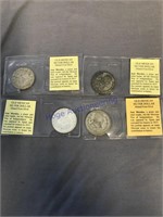 4- old mexican silver dollars minted from silver