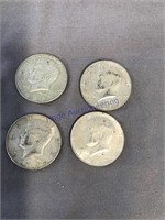 4-1967 Kennedy half dollars, 40% silver, 4 coins