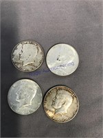 4-1966 Kennedy half dollars, 40% silver, 4 coins