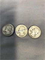 3-1944 washington quarters, 90% silver