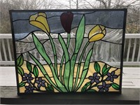 Floral Stained Glass Panel