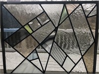 Geometric Design Stained Glass Panel