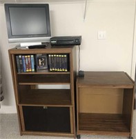 Phillips Flat Screen TV, Stand, VHS Player & More