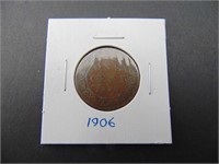 1906 Canadian One Cent Coin