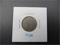 1928 Canadian Five Cent Coin