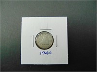 1940 Canadian Ten Cent Coin