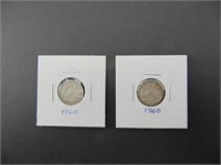 2 - 1960 Canadian Ten Cent Coins