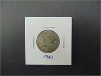 1941 Canadian Twenty - Five Cent Coin