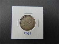 1961 Canadian Twenty - Five Cent Coin