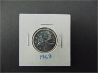 1963 Canadian Twenty - Five Cent Coin