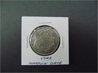 1942 ND Canadian Fifty Cent Coin