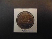 1951 Canadian Silver Dollar Coin