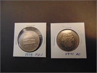 1971 BC  1973 PEI   Canadian Dollar Coins