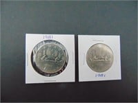 2 - 1981  Canadian Dollar Coins