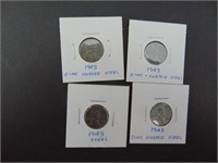 4 - 1943 American Pennies