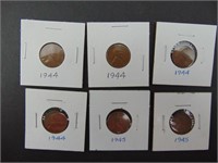 4 -1944   2- 1945  American Pennies
