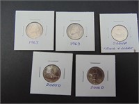 2-1963  2004P 2005D 2006D  American Nickels