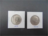 1971 1971D American Fifty Cent Coins