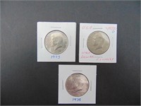 1973 1973D 1974 American Fifty Cent Coins