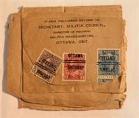 Antique Used Canada Stamps / Militia Council