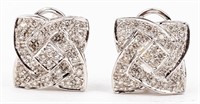 Jewelry 14kt White Gold Diamond Earrings