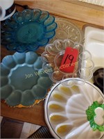 Vintage Egg Plates and Cake Plate