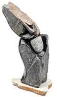 Hand Carved Black Stone Sculpture