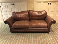 Bassett Brown Leather Sofa