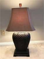 Metal Lamp with Suede Shade