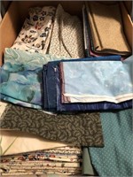 Six large banker's boxes of material/fabric