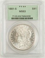 Coin 1881-S Morgan Silver Dollar PCGS MS63