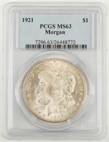 Coin 1921 Morgan Silver Dollar PCGS MS63