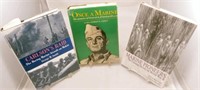 (3) SIGNED WW2 MARINE THEME BOOKS: LANE, SMITH, VA